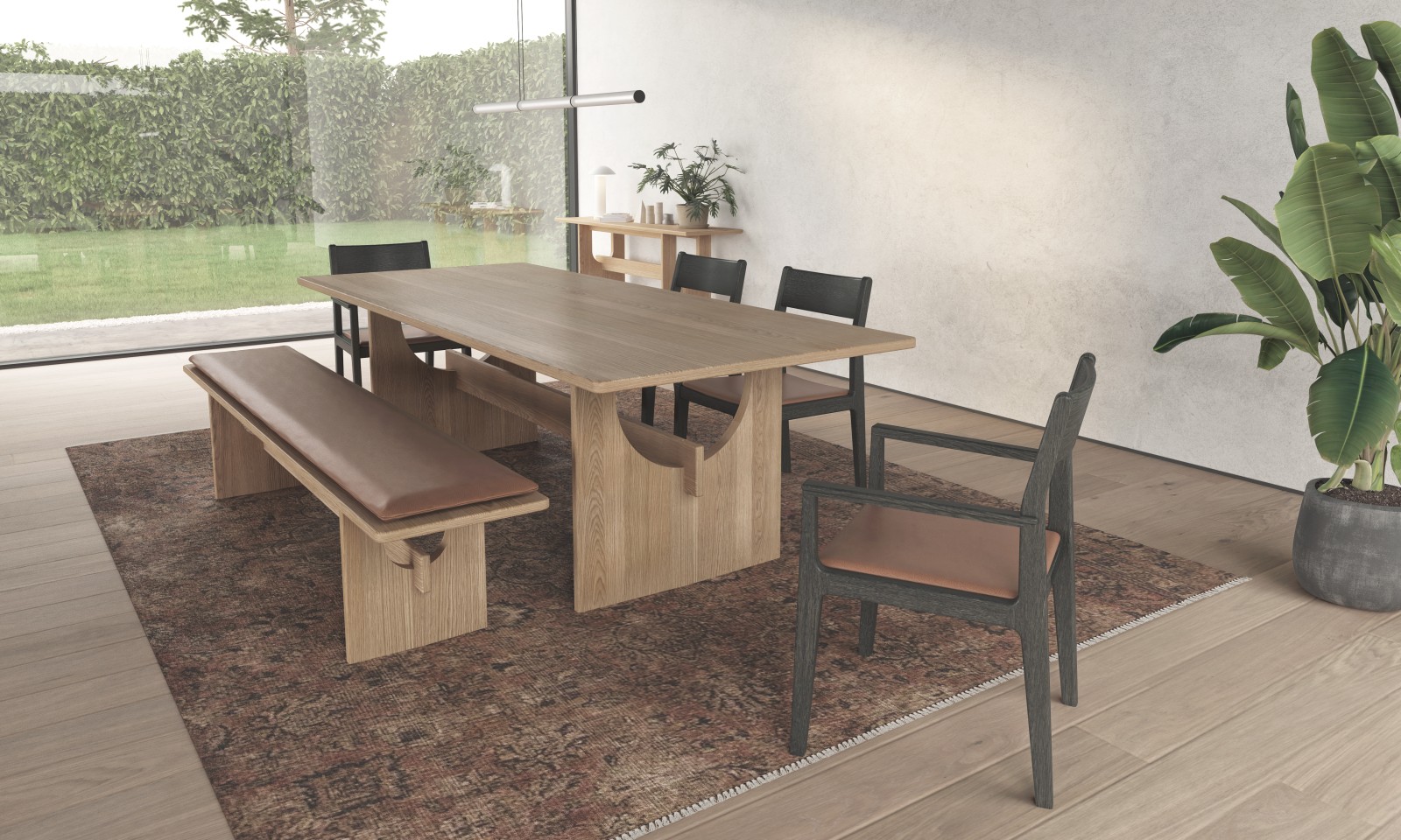Illustrated in Oiled Oak 410 / Blackened Oak 423 / Leather Due Whisky CD225