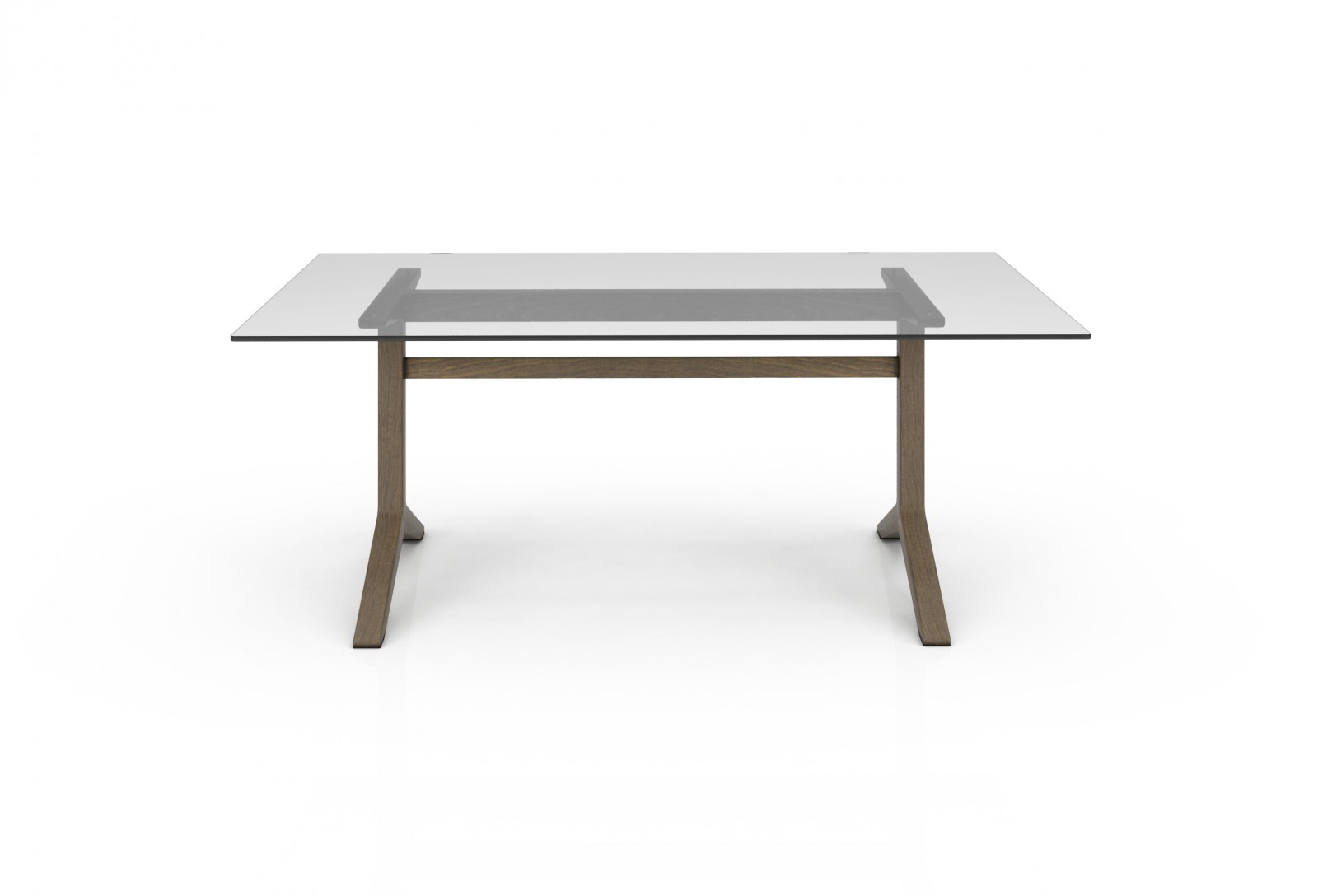 76" Glass top table