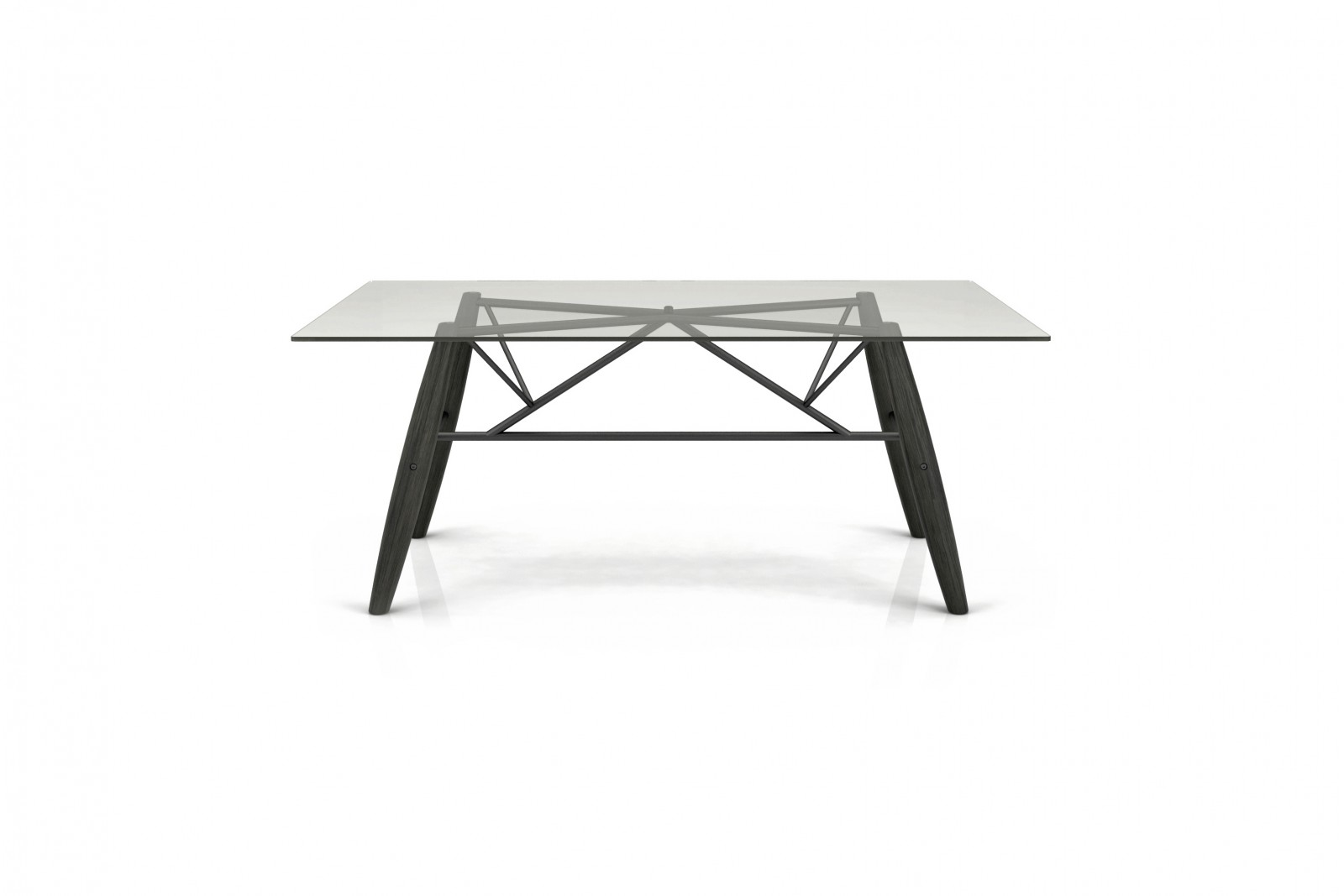 76" Dining Table - Wood & Glass