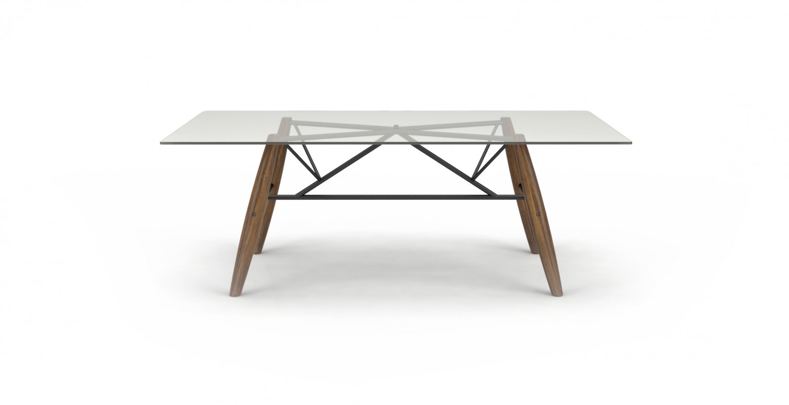 84" Dining Table - Wood & Glass