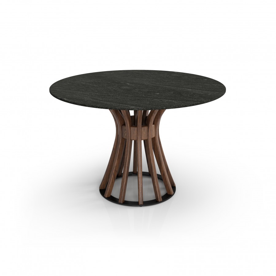 48'' Dining Table - Wood & Natural Stone