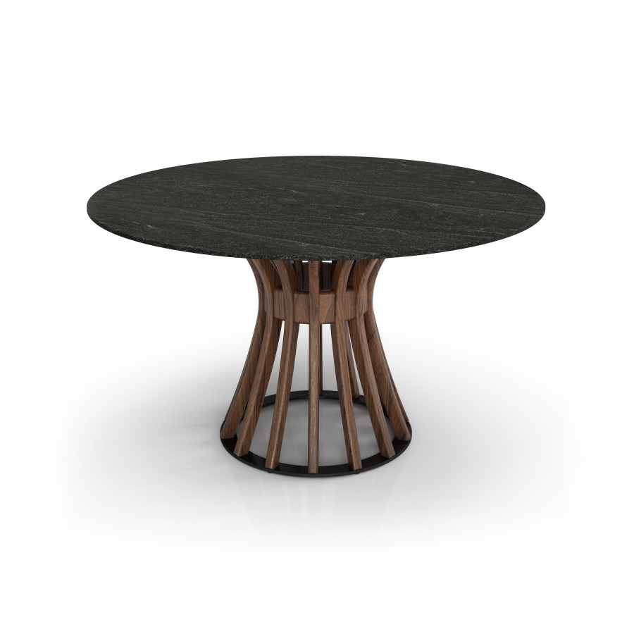 54'' Dining Table - Wood & Natural Stone