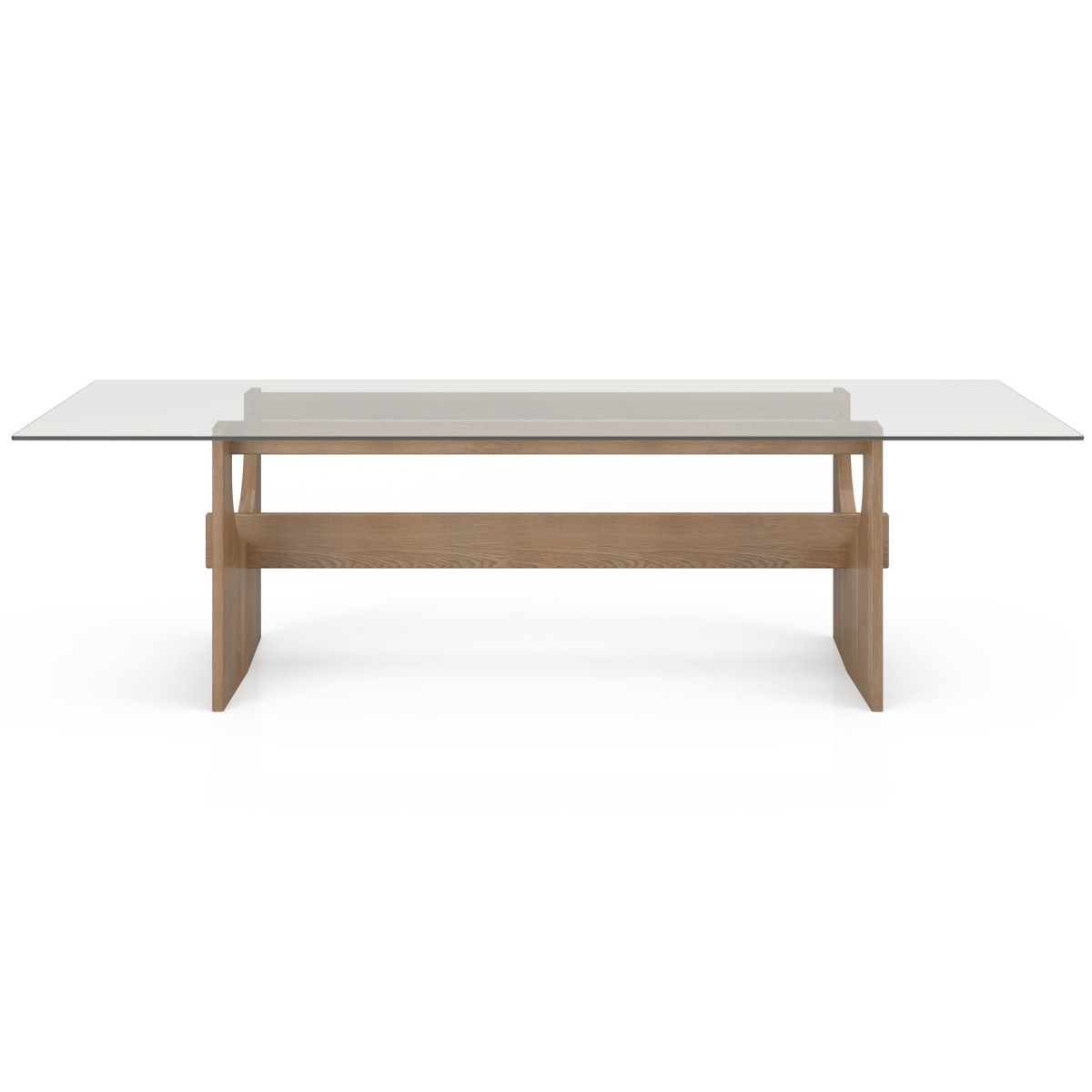 Table à manger moderne Kobe en bois et verre avec chaises assorties