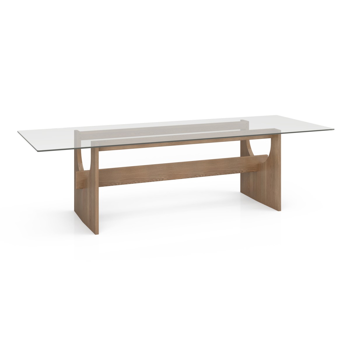 Illustrated in Oiled Oak 410 / Clear glass top Illustrated in Oiled Oak 410 / Clear glass top