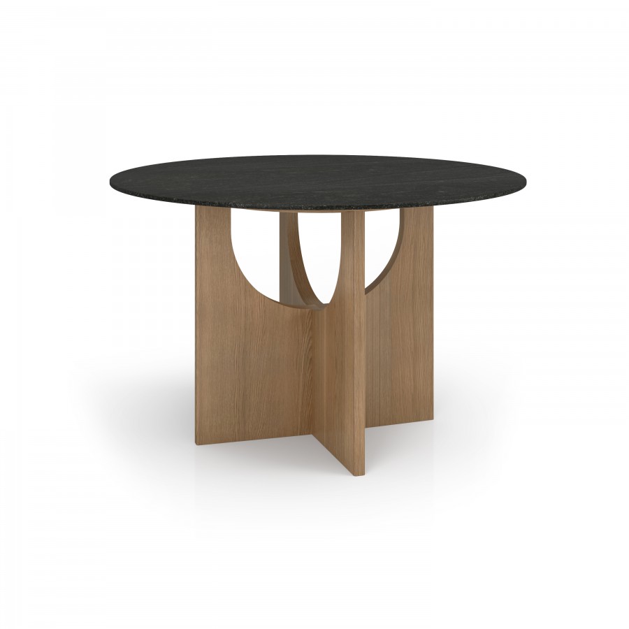 48'' Dining Table - Wood & Natural Stone