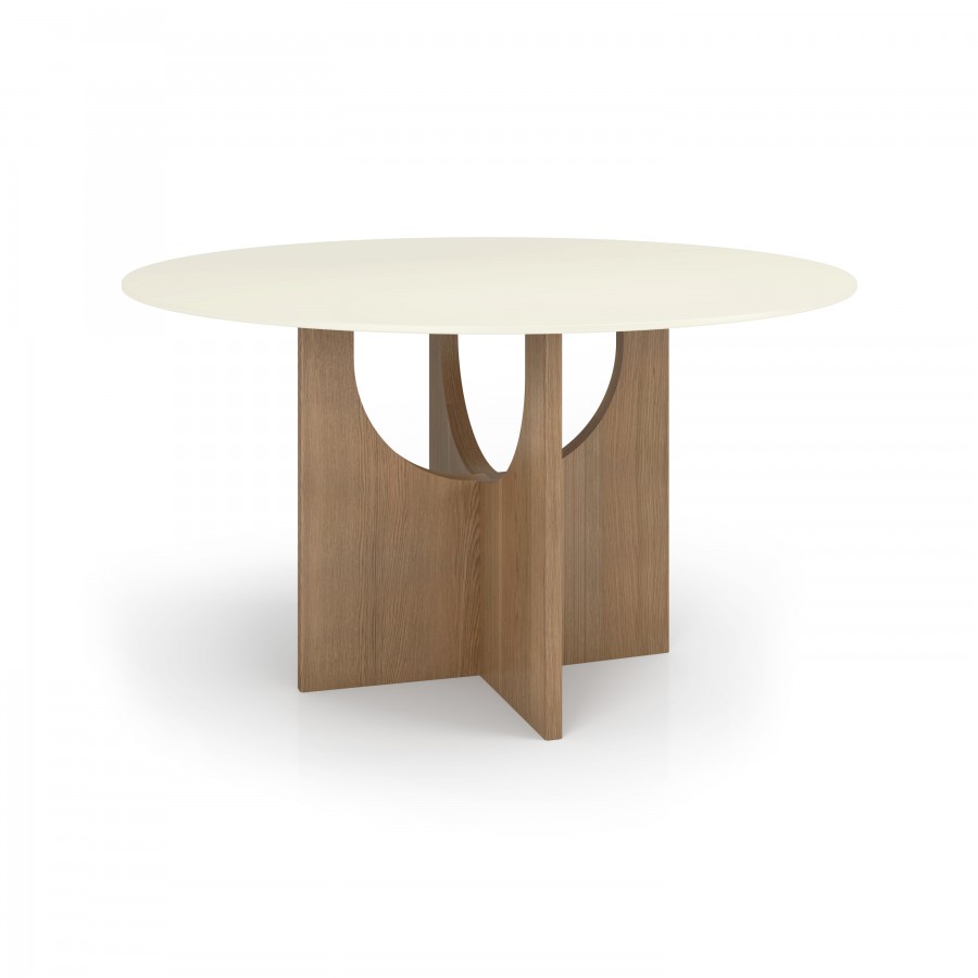 54" Dining Table - Wood & Glass