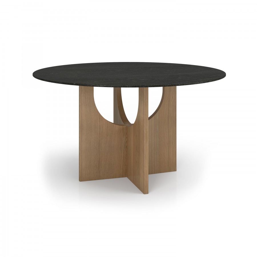 54'' Dining Table - Wood & Natural Stone