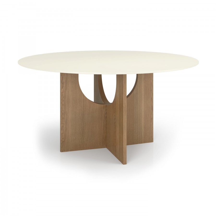 60" Dining Table - Wood & Glass