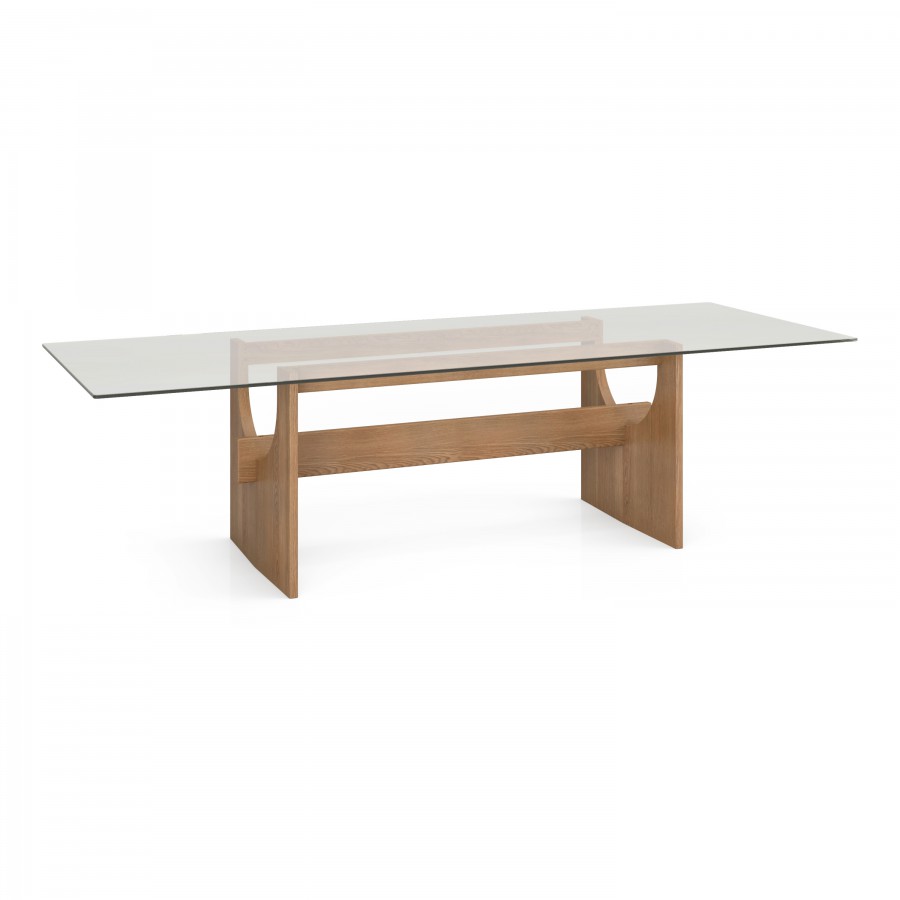 108" Dining Table - Wood & Glass