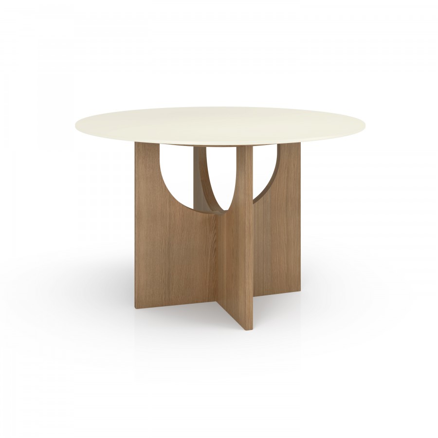 48" Dining Table - Wood & Glass