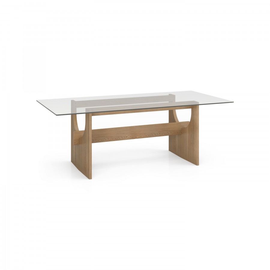 84" Dining Table - Wood & Glass