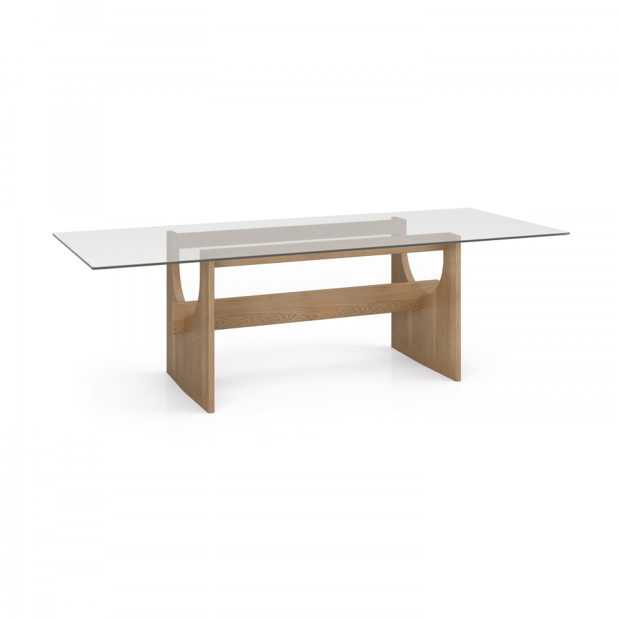 98" Dining Table - Wood & Glass