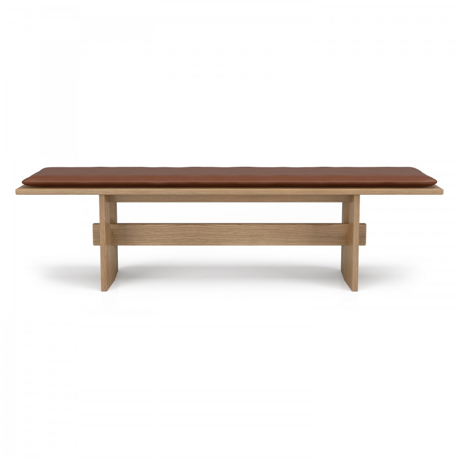 Modern dining bench Kobe in wood with cushion