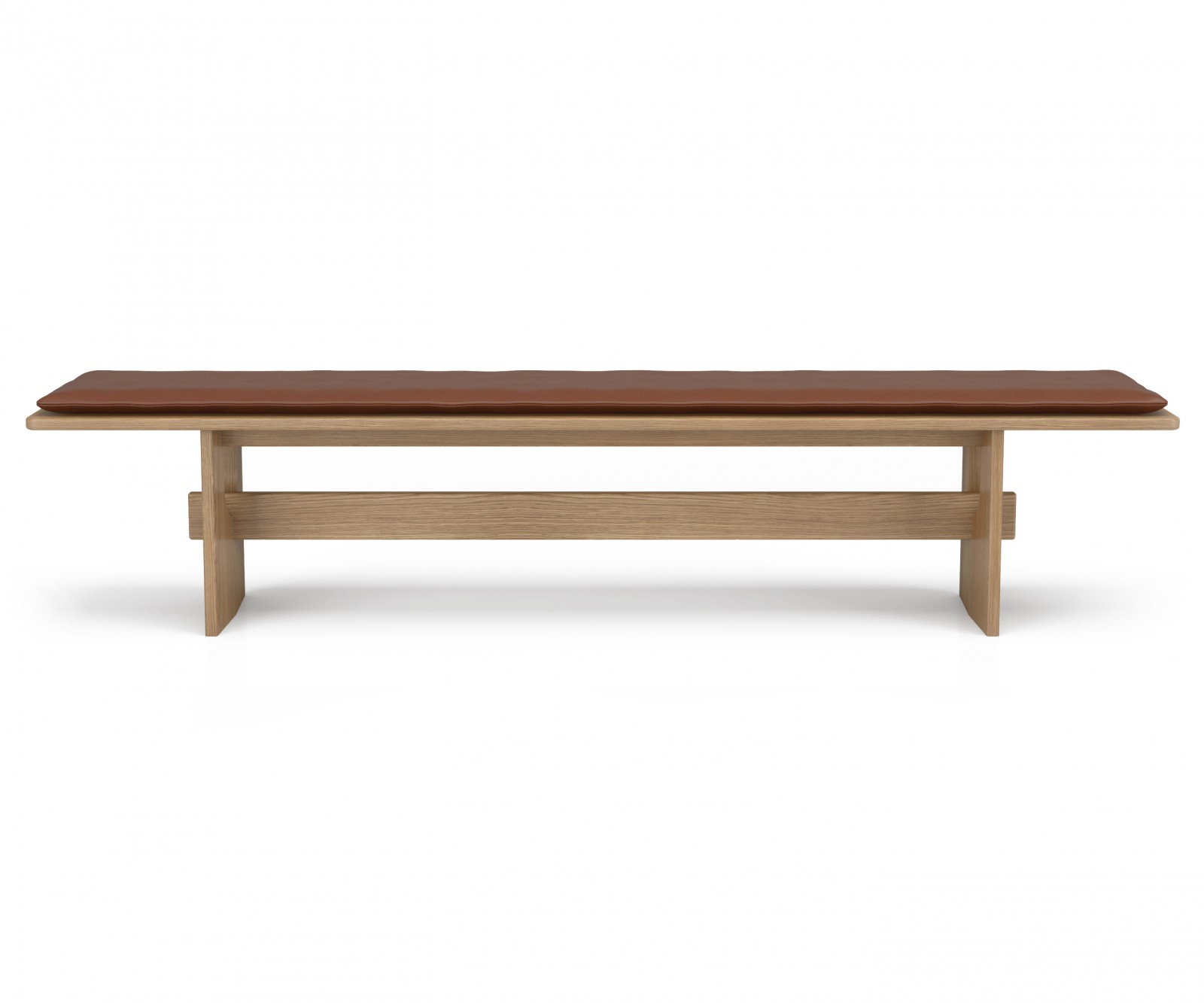 Modern dining bench Kobe in wood with cushion