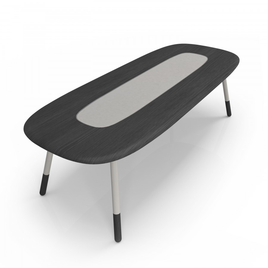 102'' table with lacquered glass
