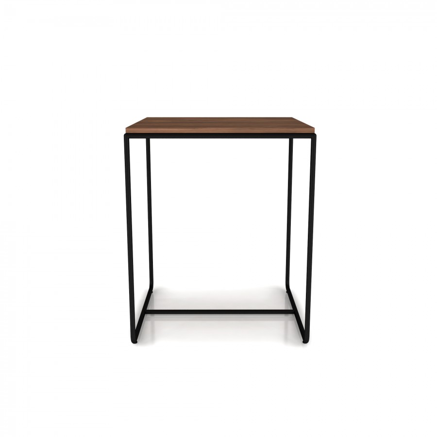 End table with steel frame