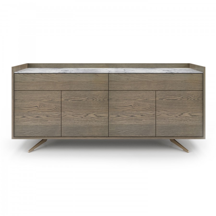 Modern Memento wooden buffet with spacious shelves and drawers