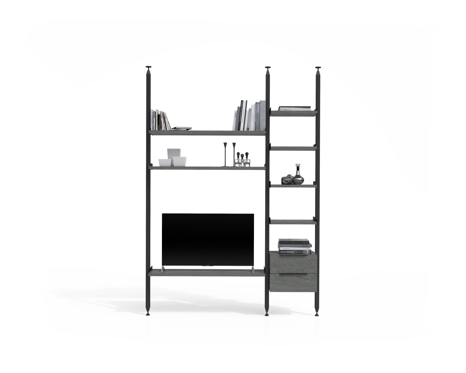 Modular shelves with TV stand