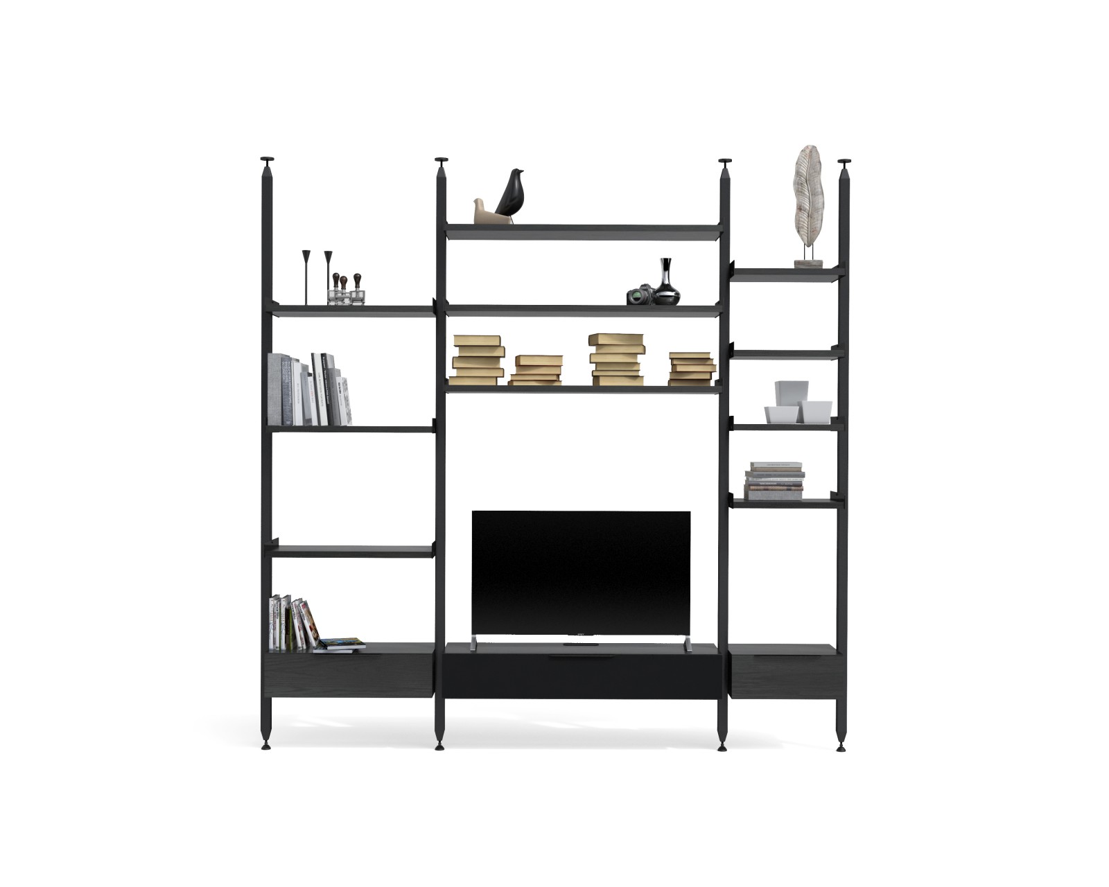 Modular shelves with TV stand