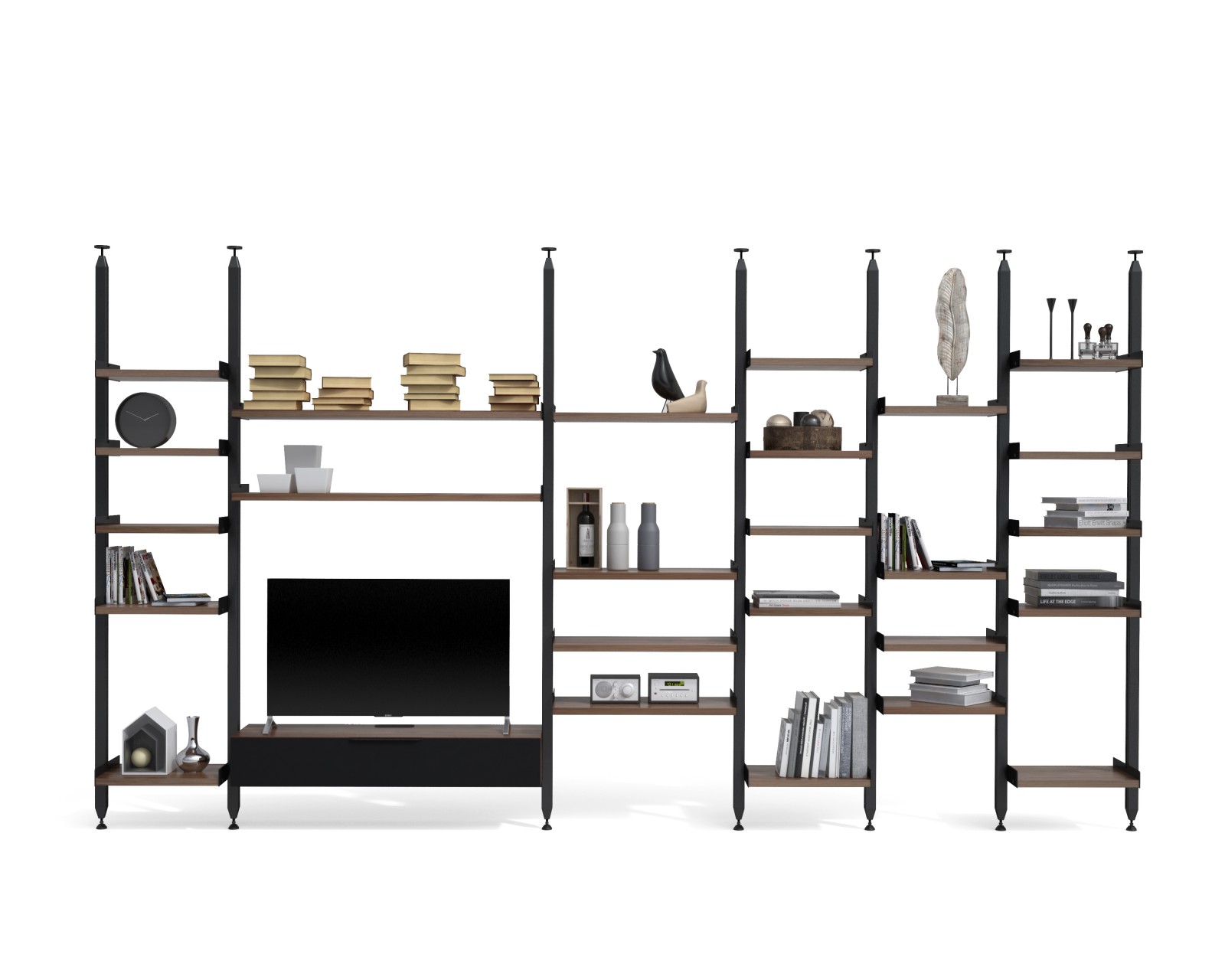 Modular shelves with TV stand